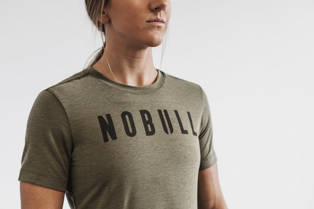 NOBULL Women's Tee - Army Green - Ireland (9483CJGUL)